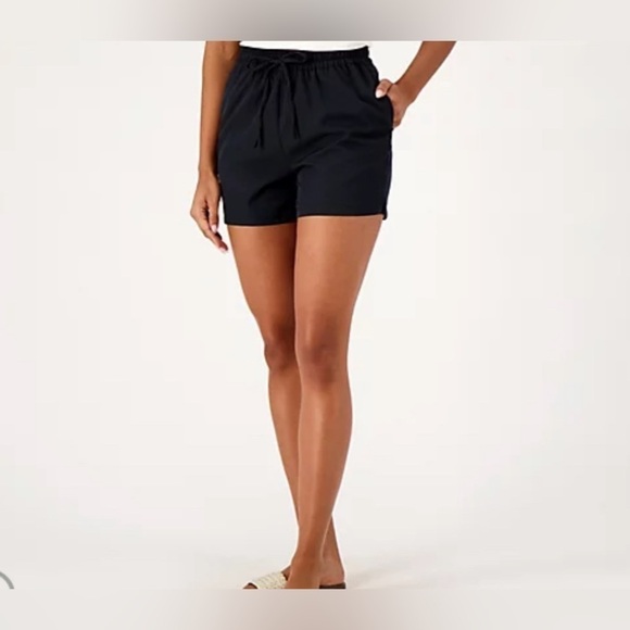 DENIM & CO D & CO. BEACH QUICK DRY SHORTS WITH ATTACHED BRIEF SIZE 22W NEW BLACK - Picture 1 of 4